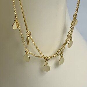 Gold Plated 925 Silver Marked CN 2-Strand Ankle Bracelet